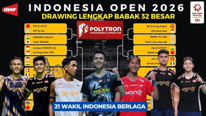 Ujian Berat Tuan Rumah: Hasil Drawing Indonesia Open 2026 Sajikan Duel Sengit Sejak Babak Pertama